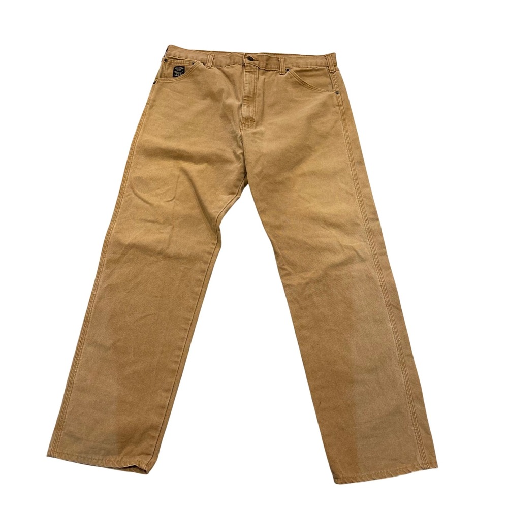 Pointer Brand Duck Canvas Carpenter Pants Mens 38x32 Brown LC King USA